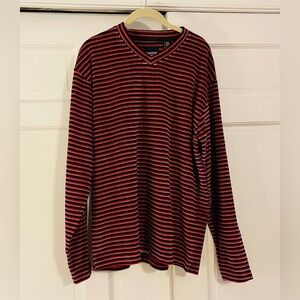 Fila Sport Striped V-Neck velour Shirt NWT